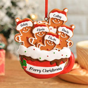 Personalized Family Christmas Ornament 2024,Gingerbread Ornament Christmas Gift,Custom Resin Family Christmas Gift,Family Christmas Keepsake