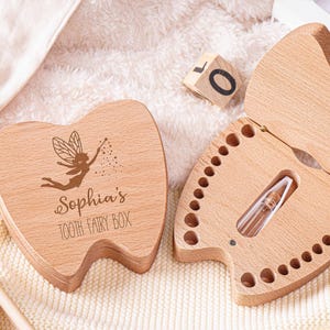 Custom Wooden Baby Teeth Storage Box, Engraved Wooden Milk Teeth Box, First Tooth Storage, Baby Unisex Gift, Tooth Fairy Trays,Gift for Kids