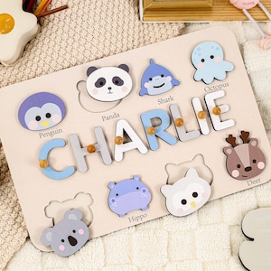 Rompecabezas personalizado, regalo de primer cumpleaños, rompecabezas con nombre, rompecabezas personalizado para niños, regalo para bebé recién nacido, juguetes de madera, regalo personalizado para niños, regalo único para bebé recién nacido