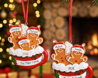 Personalized Family Christmas Ornament,Gingerbread Ornament Christmas Gift,Custom Resin Family Christmas Gift,Family Christmas Keepsake