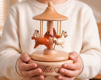 Personlig träspeldosa för barn, barnrumsdekor, anpassad sångspeldosa, sensoriska leksaker, babyminnesask, present till par, babyshowerpresent
