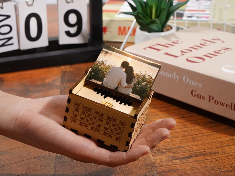 Record Music Box Custom Song & Photo Music Box,engraved Wooden Keepsake Voice Record ...