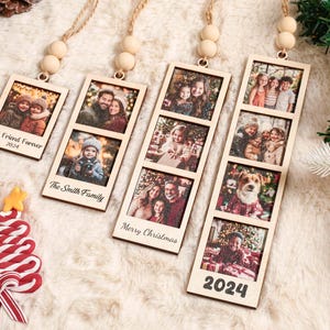 Adorno con foto, adorno de pareja, regalo para mejor amigo, adorno con tira de foto personalizada, adorno para primer matrimonio, adorno con foto personalizado, recuerdo de Navidad