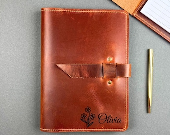 Leather Personalized Journal, Father Day Gift, Graduation Gift For Him, Custom Leather Journal Refillable Notebook, Travel Notebook