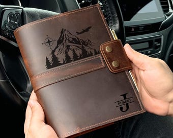 Refillable Leather Journal, Personalized Leather Journal, Travel Notebook, Graduation Gift, Christmas Gift, Custom Religious Journal,