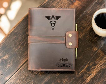 Refillable A5 Notebook Cover, Personalized Leather Journal Notebook,  Christmas Gift for Her, Travel Journal, Sketchbook Diary,