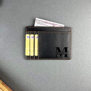 Minimalist Wallet, Personalized Card Holder, Slim Leather Card Holder, Gift For Dad, Leather Wallet, Custom Card Holder, Gift for Him, Gift