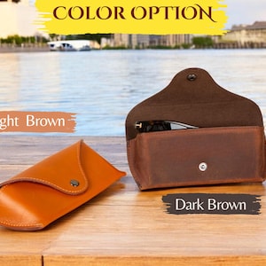 Leather Glasses Case, Personalized Sunglass Case, Premium Leather, Eyeglass Case Leather, Gift for Dad, Gift For Mom, Christmas Gift