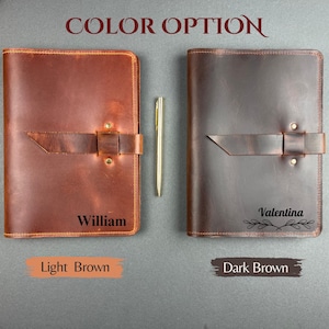 Personalized Leather Journal Cover: Refillable Notebook, Travel Planner