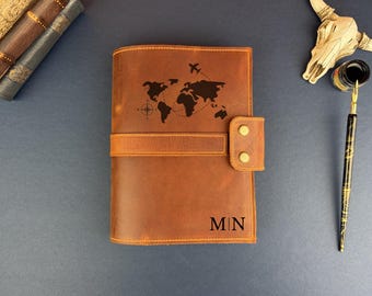 Custom Engraved Notebook, Refillable Leather Journal for Daily Planning, Graduation Gift, Employee Appreciation Gift, Christmas Gift Idea