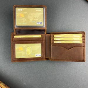 Billetera de cuero personalizada, billetera personalizada, regalo de aniversario para él, hombres, para regalar a papá, para novio, para esposo, billetera de cuero grabada