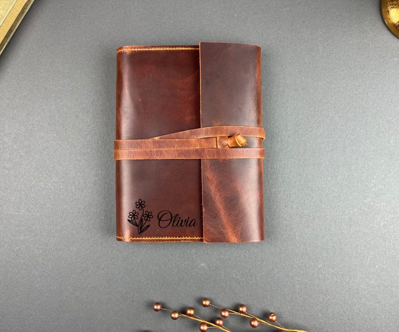 Personalized Leather Sketchbook Cover, Leather Journal, Blank Sketch ...