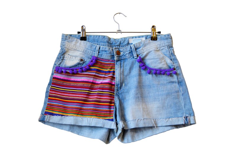 boho denim shorts