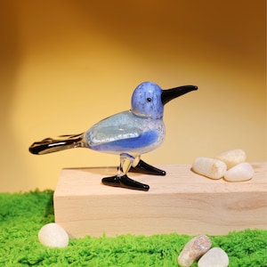 Glass bird, hand blown glass bird figurine, glass bird ornament, art glass bird sculpture,molten glass figurines, glass animals, murano bird