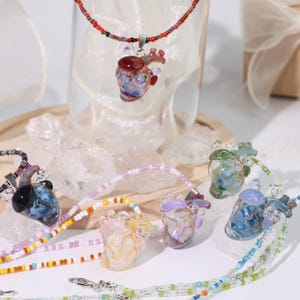 Valentine's Day gift for her Handmade Glass heart pendant, Heart necklace, Red  glass heart pendant, Heart jewelry, Glass heart, Glass art