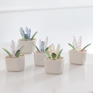 Handmade Glass Lavender,Glass Potted Plants, Fused Glass Lavender, Stained Glass, Cactus Lover,Artificial House Plant,Car Decoration Set
