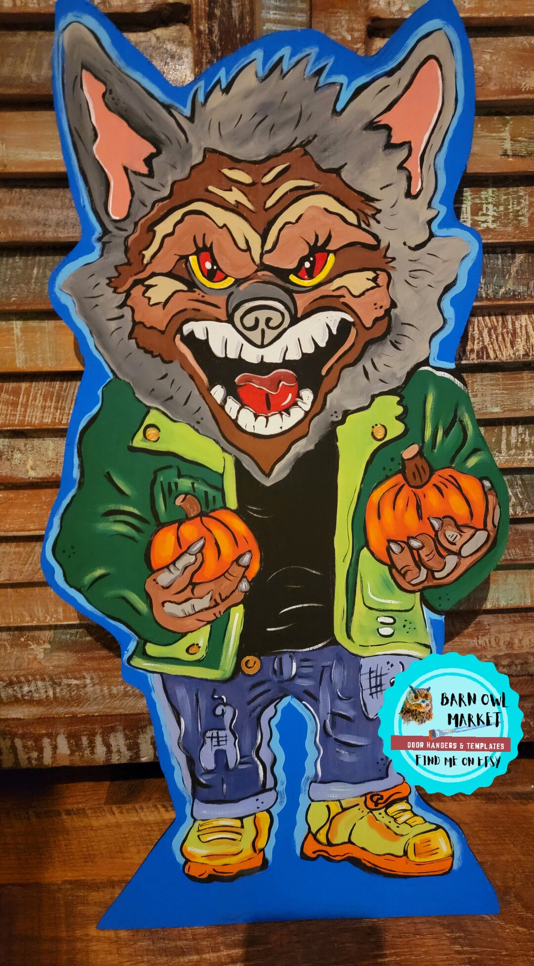 Halloween Door Hanger, Wolfman Door Hanger, Werewolf Door Hanger