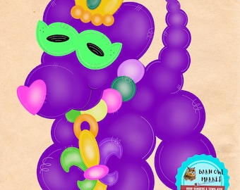 Balloon dog door hanger template, Bead dog template Mardi Gras Balloon dog  template, Mardi Gras door hanger pattern