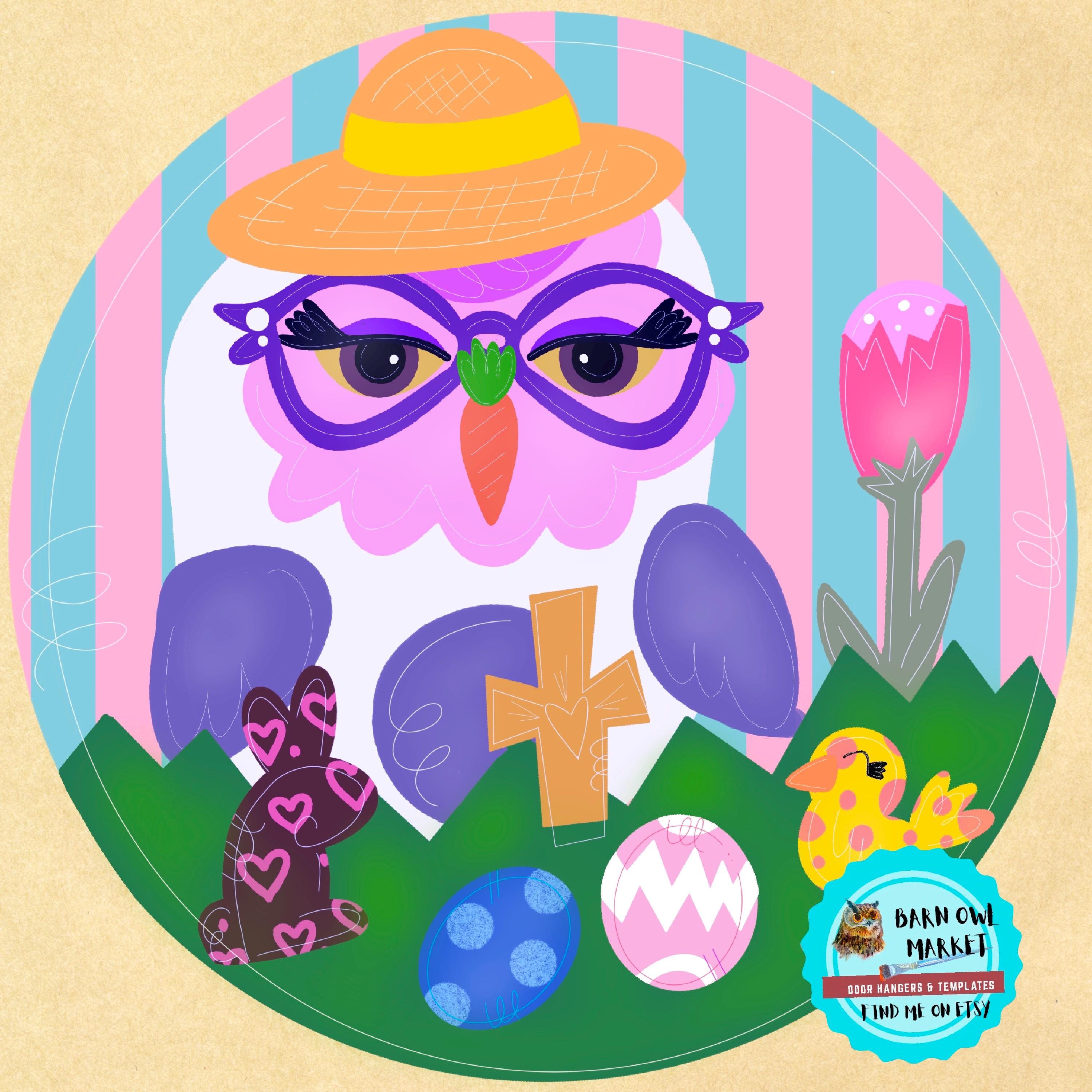 Owl Template, Spring Owl Template, Owl design , Door hanger template, Spring design Template