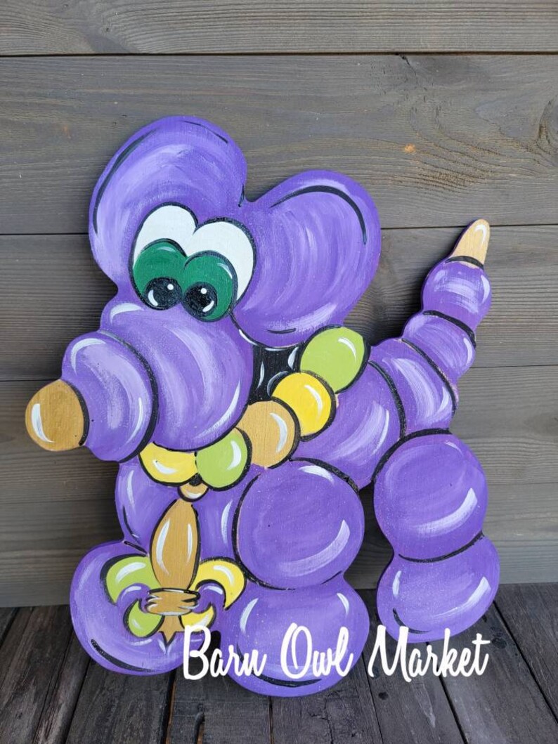 Balloon Dogs Door Hanger Bead Dog Door Hanger Mardi Gras Etsy