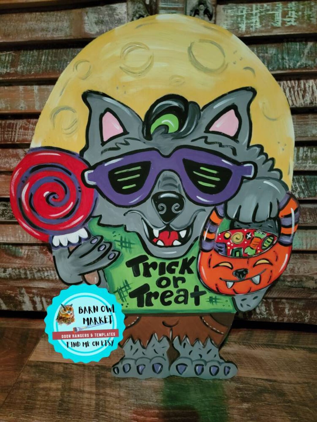 Halloween Door Hanger Wolfman Door Hanger Werewolf Door Etsy