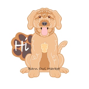 Doodle dog template, dog template, Doodle hi paw template