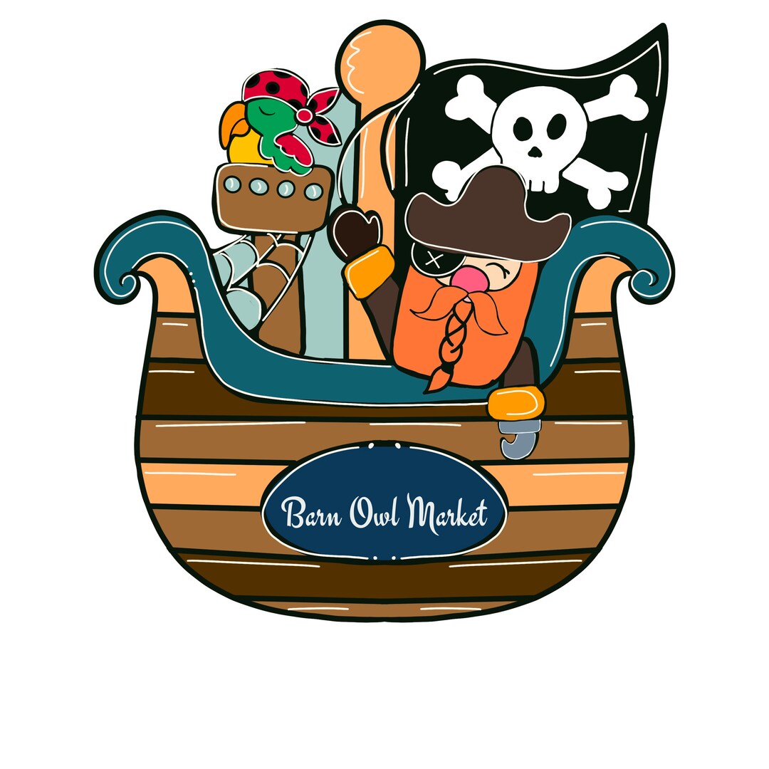Pirate Ship Template, Pirate Ship With Parrot Pattern - Etsy