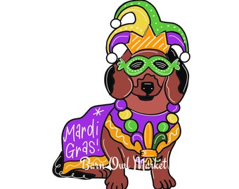 Dachshund door hanger template, Weenie dog door hanger template, Mardi Gras Weenie Dog Door hanger template
