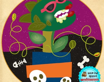 Mall för Halloween-hängare med Venus-flugfälla (PDF)
