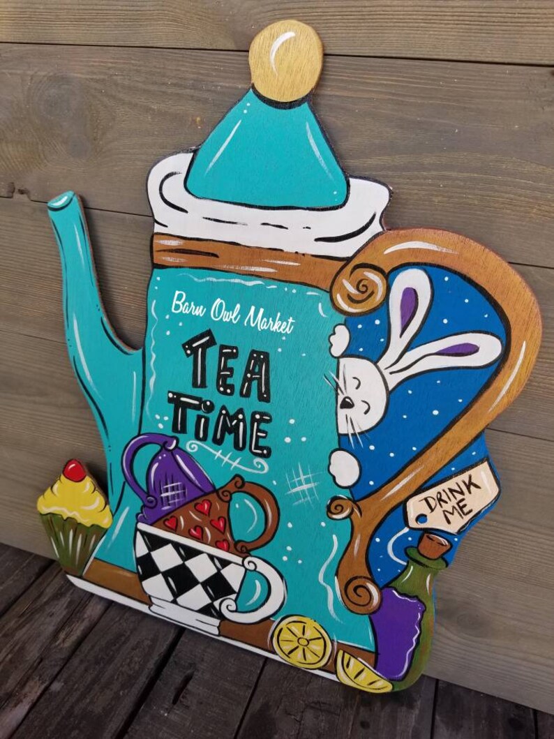 Teapot With Teacups Door Hanger Tea Party Decor Tea Party Etsy