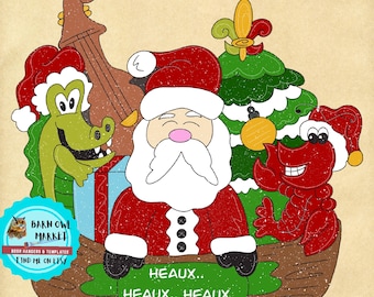Santa template, Cajun Santa,  template, Cajun Christmas template, Bayou Santa Template, Cajun Christmas Template, NOLA Santa Template