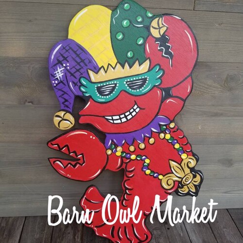 mardi gras crawfish door hanger