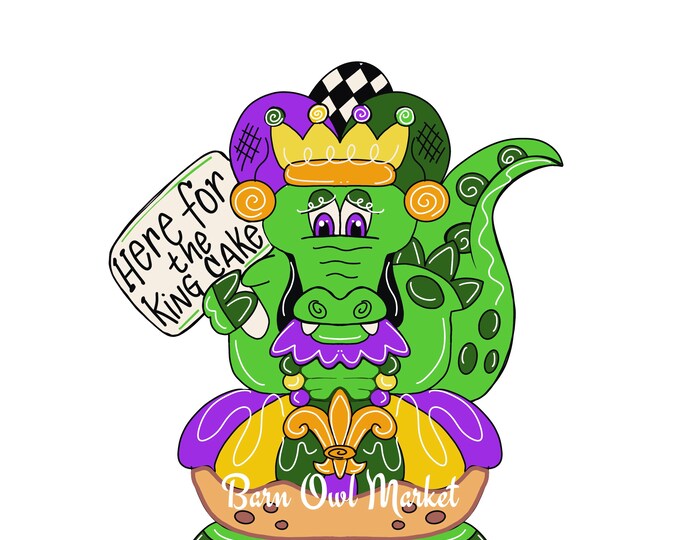 mardi gras alligator door hanger