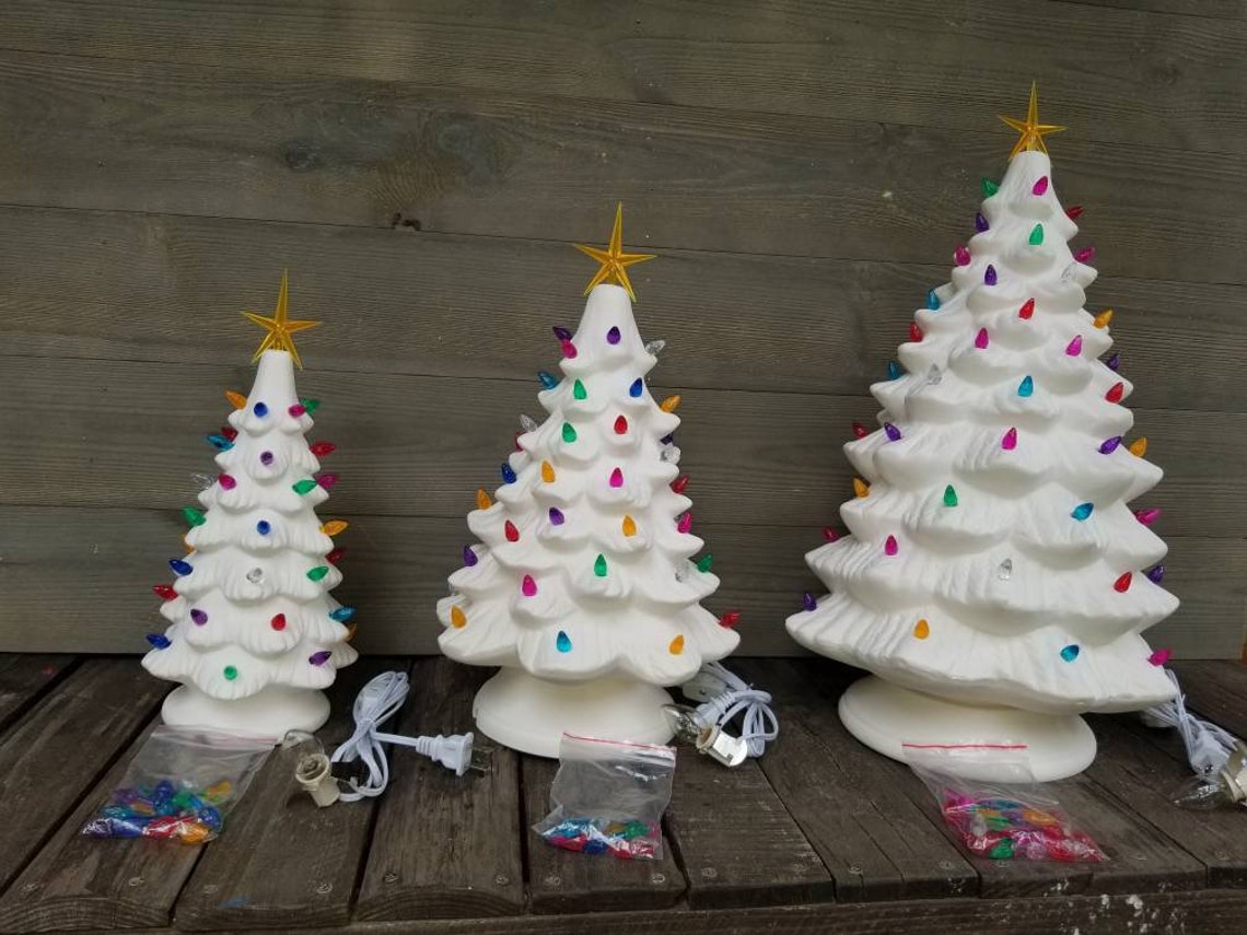 Ceramic Christmas Tree UNPAINTED Three Sizes to Choose From Etsy