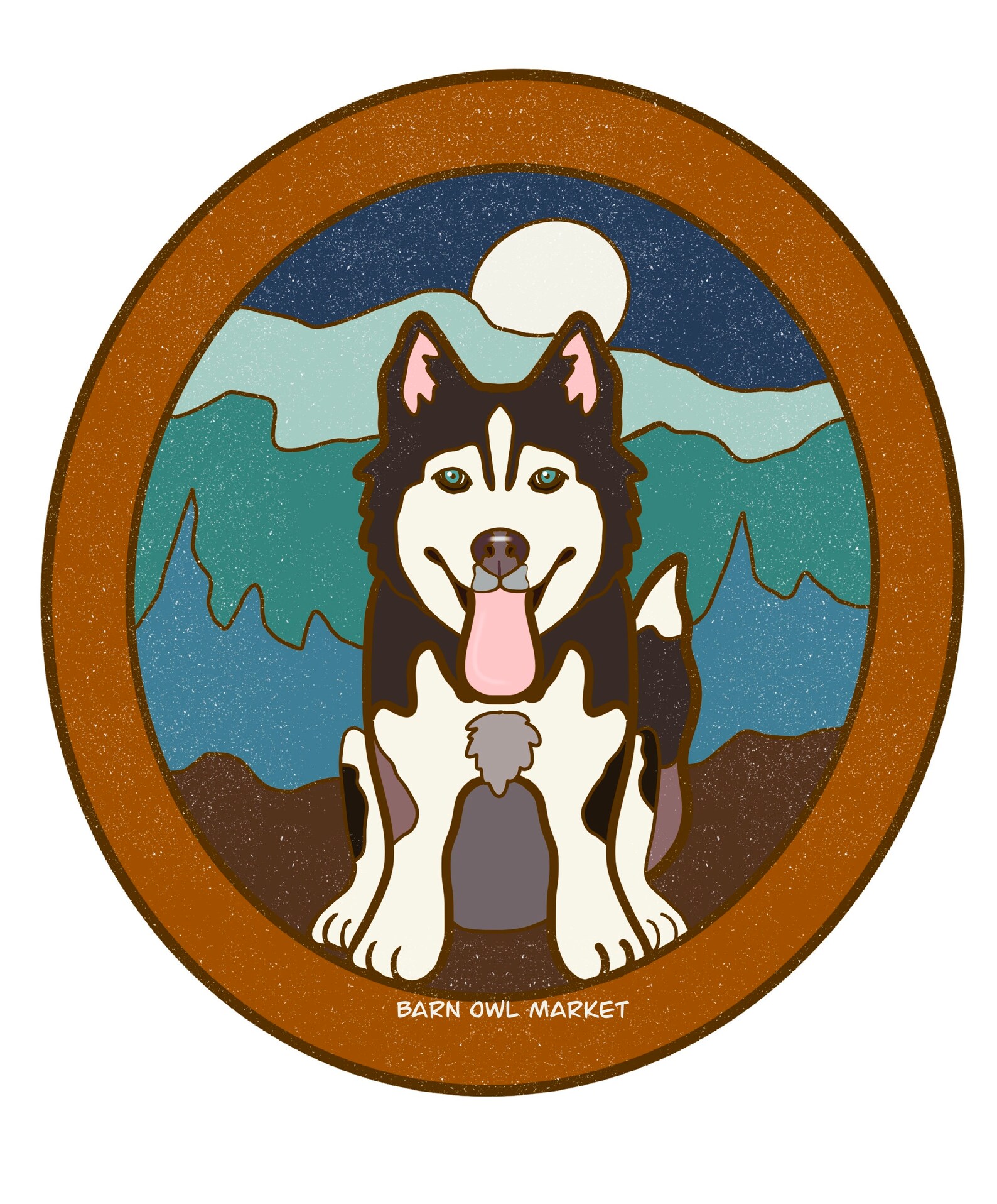 Husky Template Dog Template Husky Dog Mountains Template | Etsy