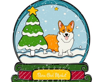 corgi snow globe
