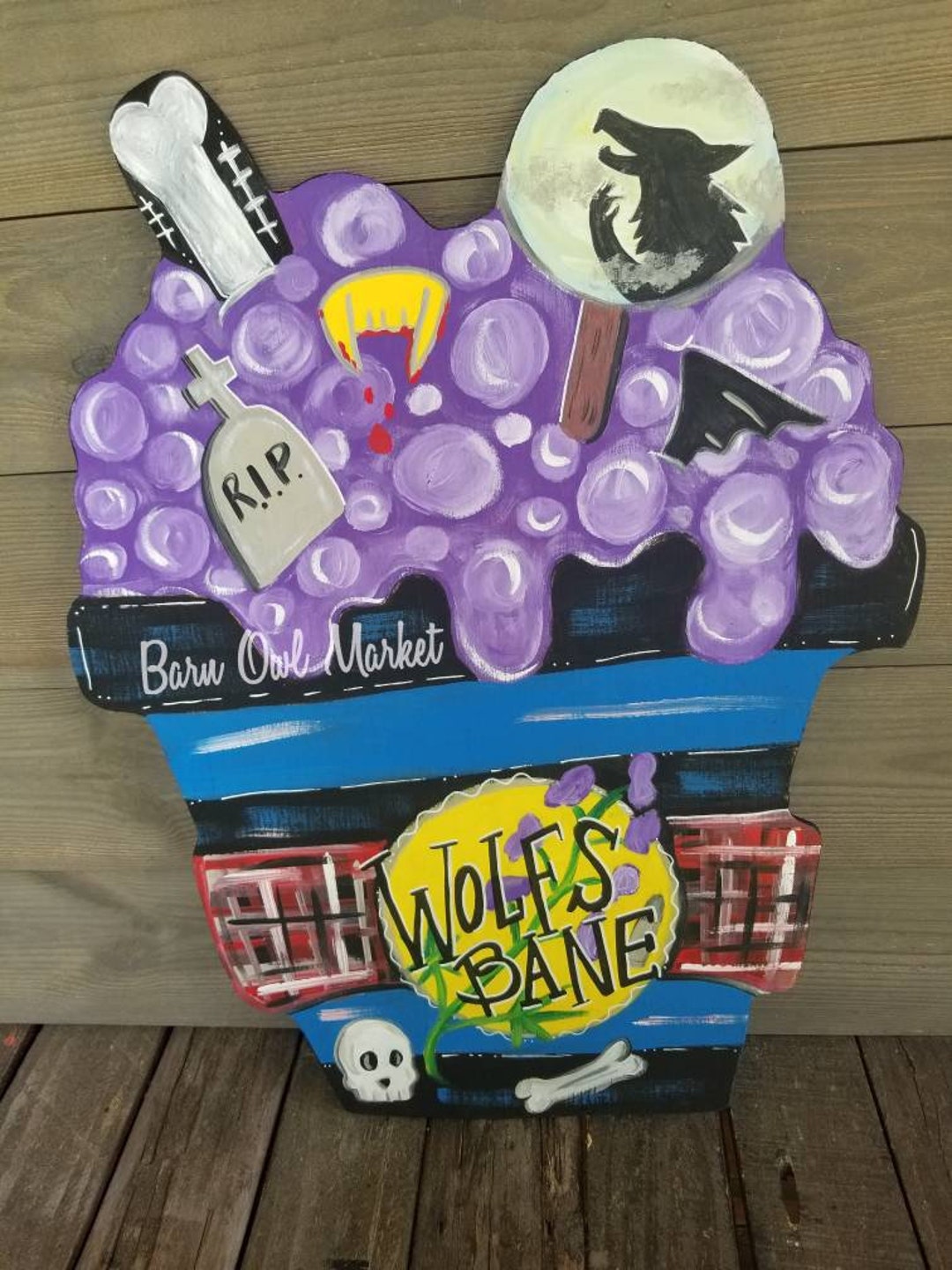 Halloween Door Hanger Werewolf Drink Door Hanger Wolfsbane Etsy