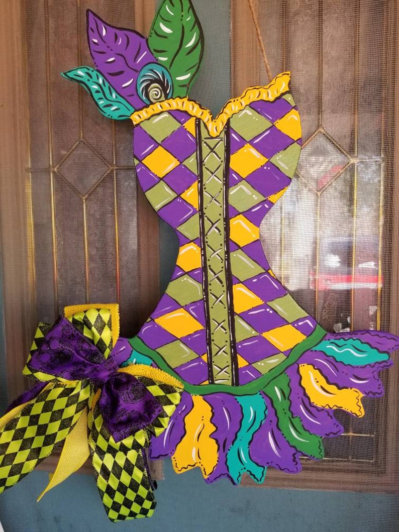 mardi gras mask door hanger