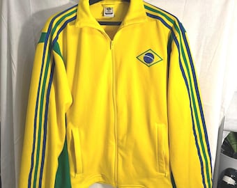 Vintage Adidas Brazil World Cup 1974 Football / Soccer Track Top