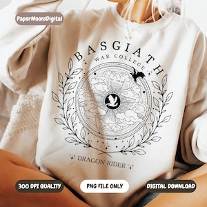 Basgiath War College Inspired PNG | Fourth Wing, Iron Flame And Onyx Storm PNG | Basgiath Dragon Rider | Bookish Lovers PNG | Black & White