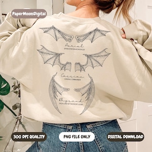 The Bat Boys Wings Inspired PNG | Azriel, Cassian and Rhysand PNG | Acotar A Court Of Thorns And Roses Series PNG | Includes Black And White