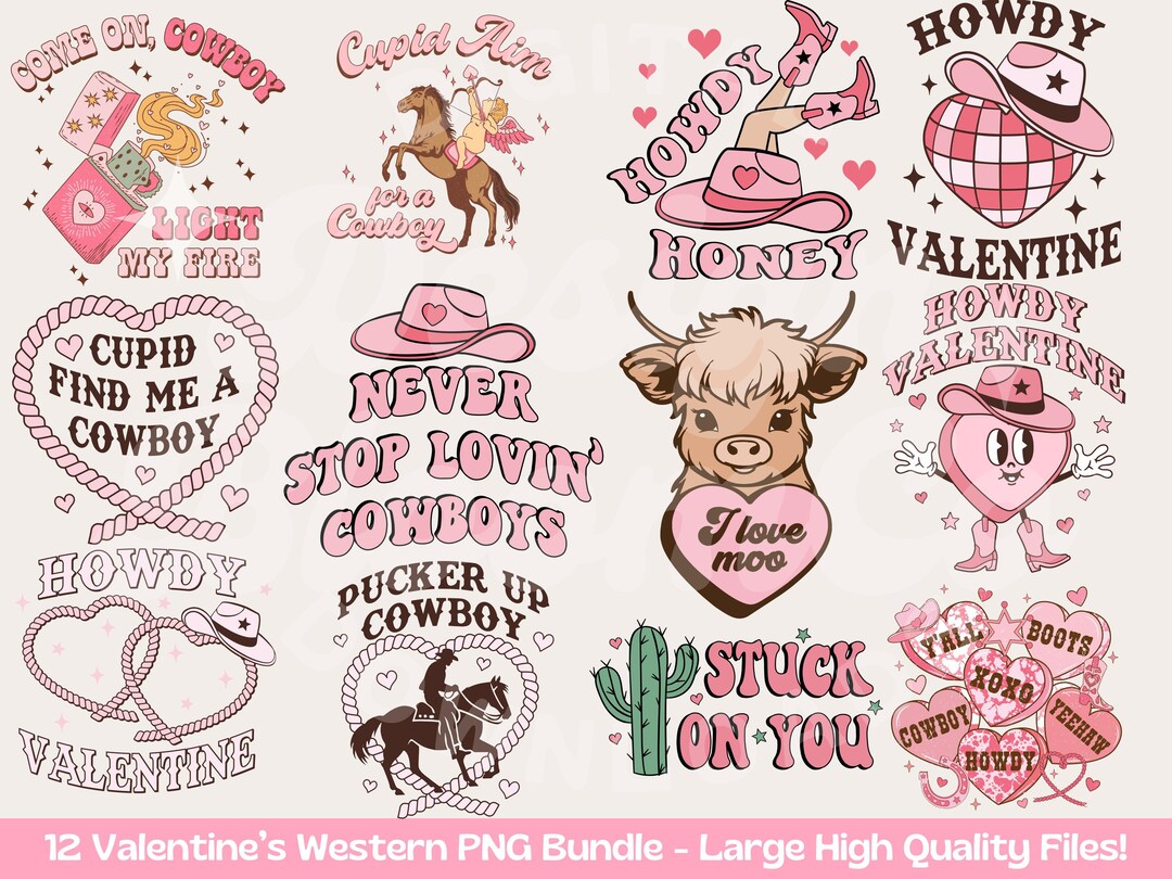 12 Western Valentines Day PNG Bundle Valentines Day PNG Bundle ...