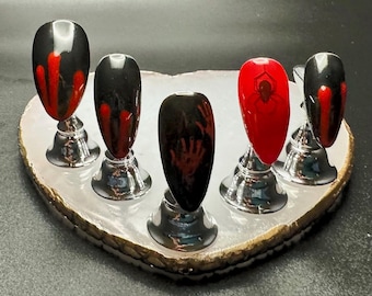 DIABLO | Little Red Devil Press on Nails | Hand-paint Nail Art