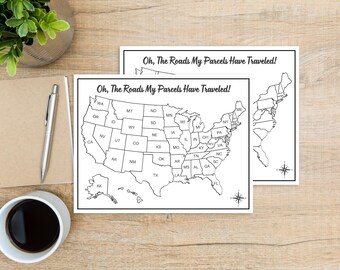 USA Map, Sales Tracker, Sales Map, Small Business Sales, Entrepreneur, Coloring Tracking Map, Printable Sales Tracker, State Sales Tracker.