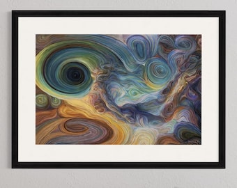 No Escape – limitowana edycja druku giclée, abstrakcyjny obraz olejny, podpisany wydruk artystyczny, sztuka ścienna do wystroju domu lub biura