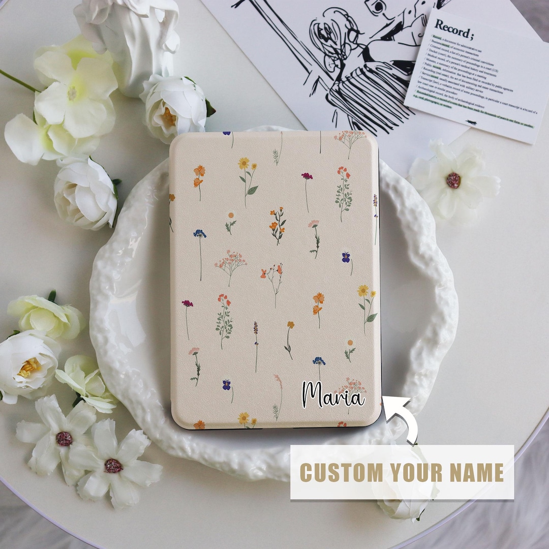 Retro Floral Kindle Case Custom,kindle Case With Hand Strap for Kindle ...