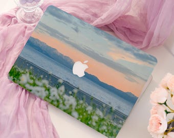 Sunset Lakes and Mountains Book Mac Case; Protective Laptop Case Cover for Macbook Air 15/13; Pro 14/15/16 2024 M4 2025; New Hardshell Case