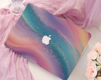 Colorful Galaxy MacBook Case, Abstract Rainbow Laptop Cover, Cosmic Wave MacBook Air Pro 15 16, Dreamy Space Aesthetic A3401 A3434 2026 Case