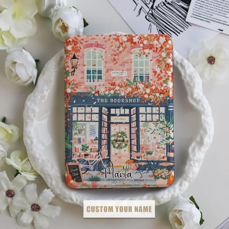 The Bookshop Kindle Case Personalized Kindle Case With Auto Wake/Sleep for Kindle 2022/2024, Paperwhite 1/2/3/4, Kindle Colorsoft Cover image 1