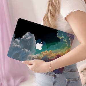 Färgglada moln och himmel Mac-skal; Skyddande laptopskal för Macbook Air 15/13; Pro 14/15/16 A3401 2021 2022 M4 2025; Nytt hårt skal